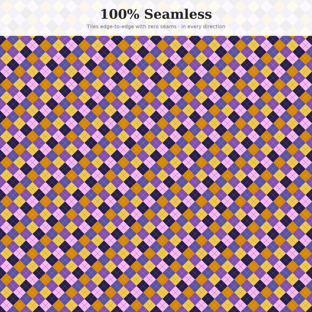 First Argyle Seamless Pattern | Multi-Color First Light Argyle | .png .jpg .svg .pdf .pat | Digital Paper | Fabric & Surface Design