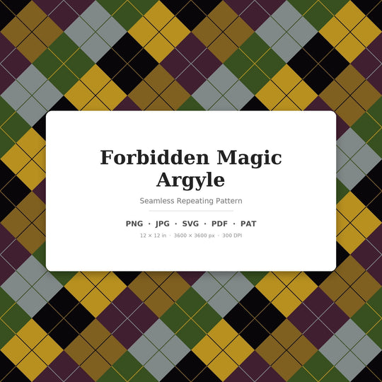 Forbidden Magic Argyle seamless pattern set — main preview