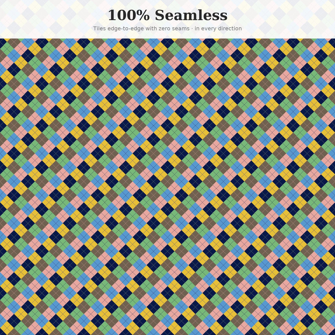 Fourth Argyle Seamless Pattern | Multi-Color Fourth of July Morning Argyle | .png .jpg .svg .pdf .pat | Digital Paper