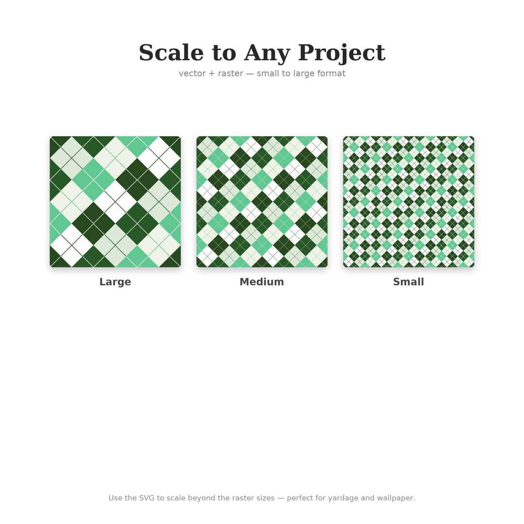 Fresh Herb Argyle Seamless Pattern | Multi-Color Fabric Design (Digital Download)