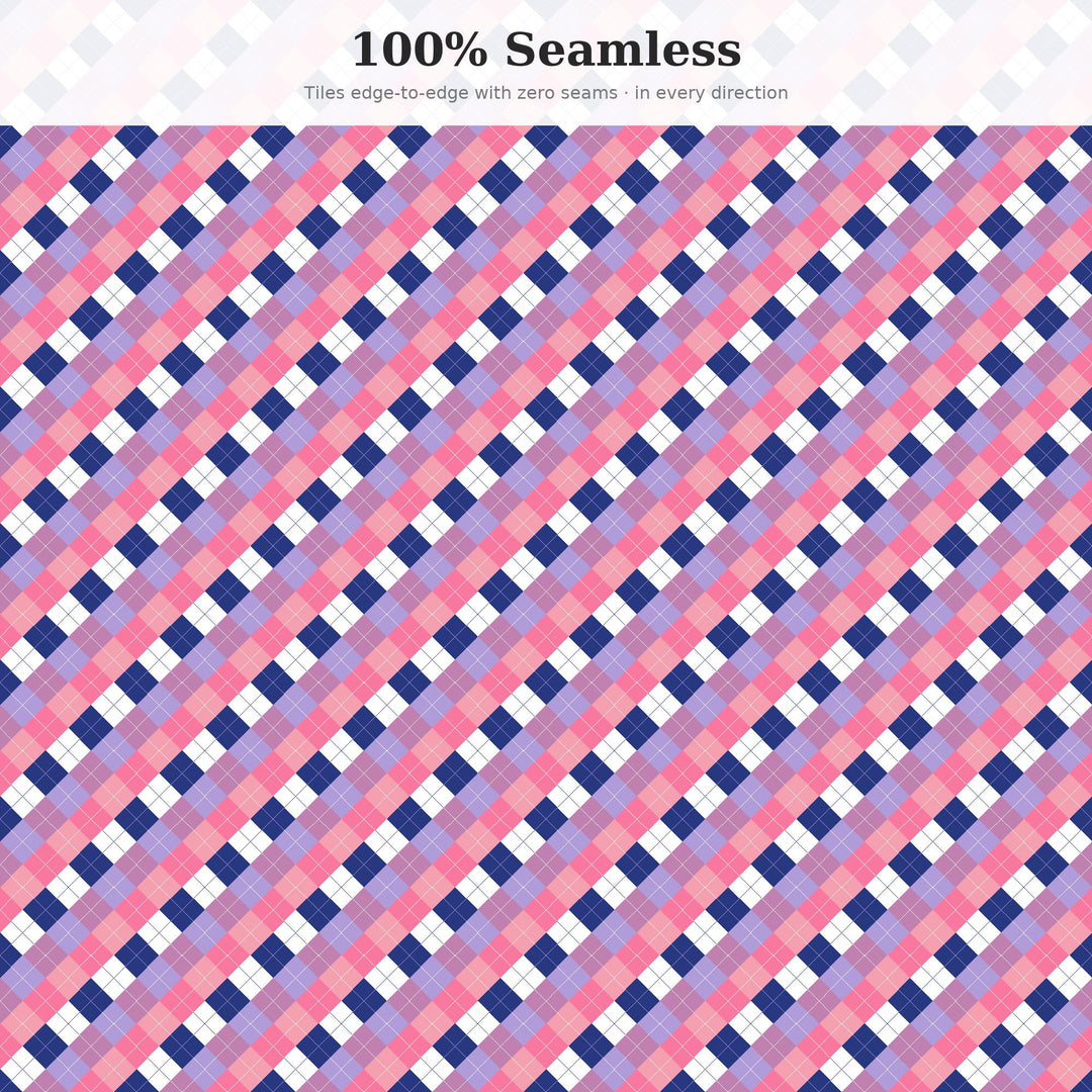 Frosted Argyle Seamless Pattern | Multi-Color Frosted Berry Argyle | .png .jpg .svg .pdf .pat | Digital Paper | Fabric & Surface Design