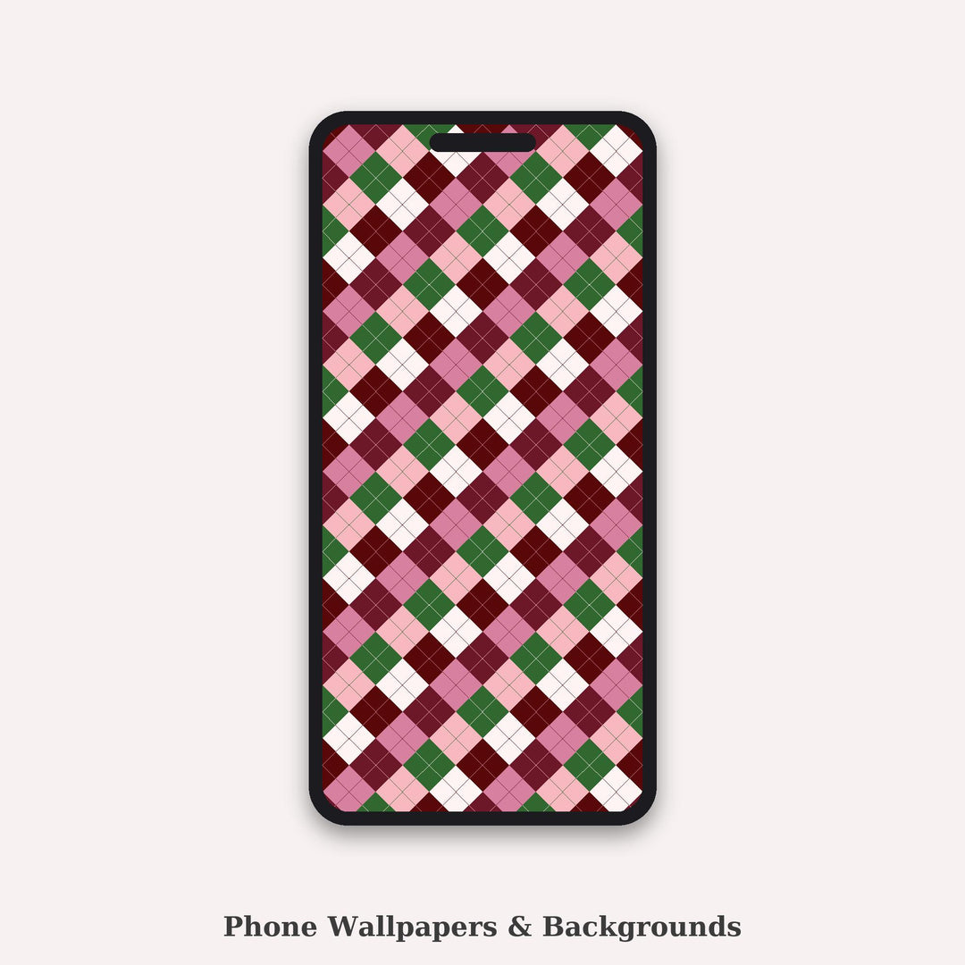 Garnet Argyle Seamless Pattern | Multi-Color Fabric Design (Digital Download)