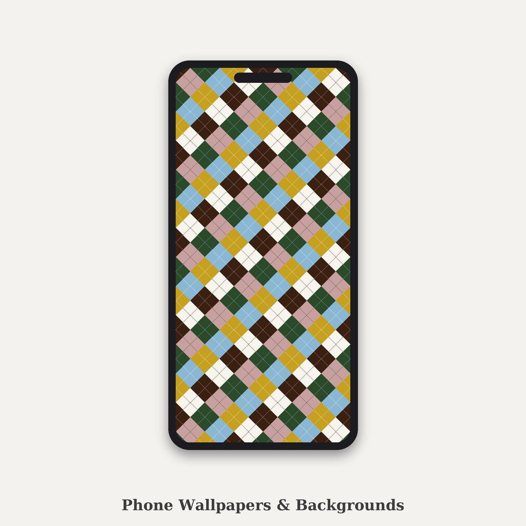 Georgian Era Argyle Seamless Pattern | Multi-Color Digital Paper (Digital Download)