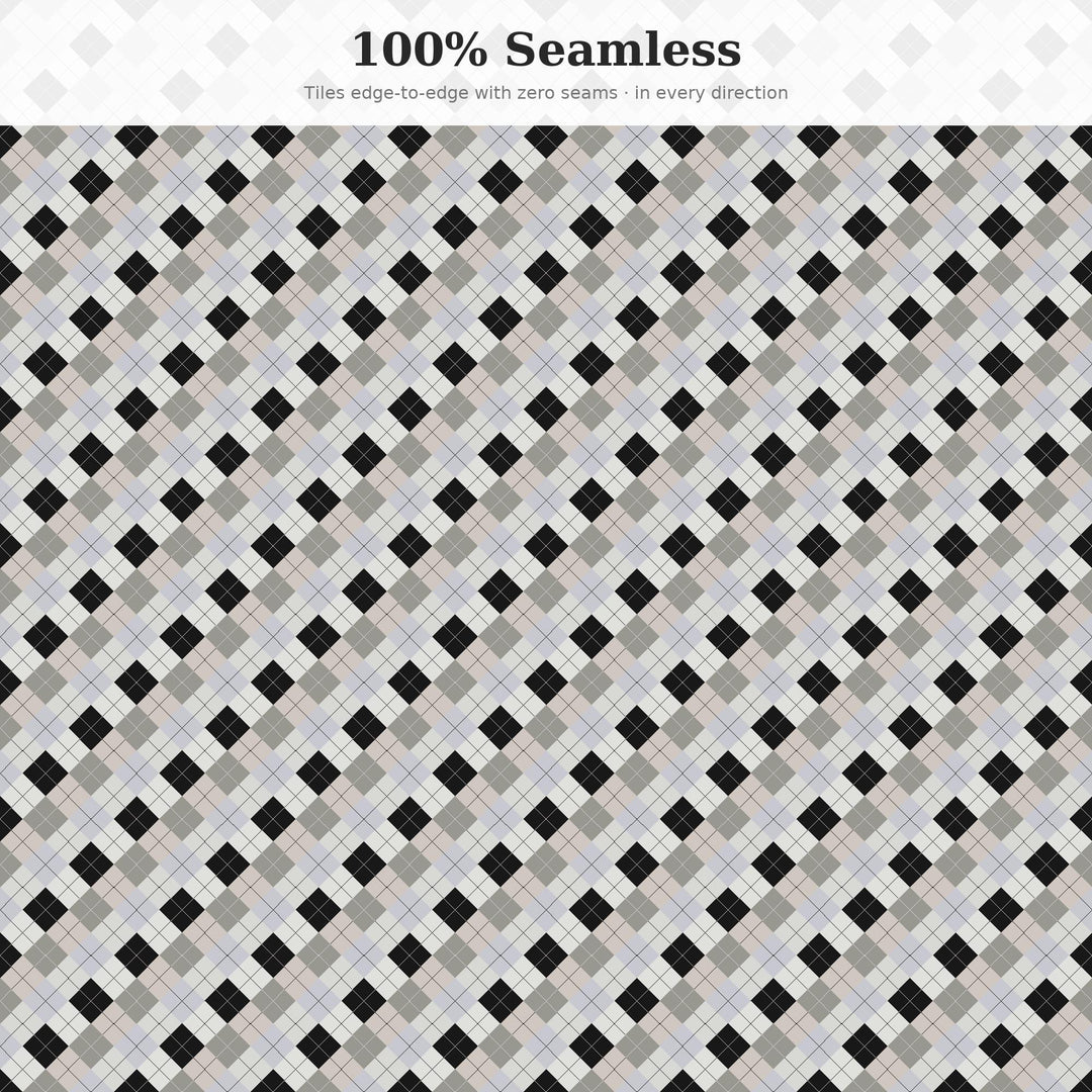 Ghost Argyle Seamless Pattern | Multi-Color Ghost Forest Argyle | .png .jpg .svg .pdf .pat | Digital Paper | Fabric & Surface Design