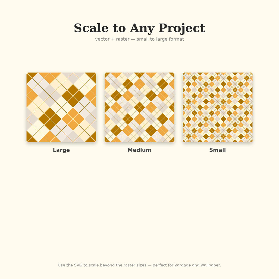 Gilded Horizon Argyle Seamless Pattern | Multi-Color Digital Paper (Digital Download)