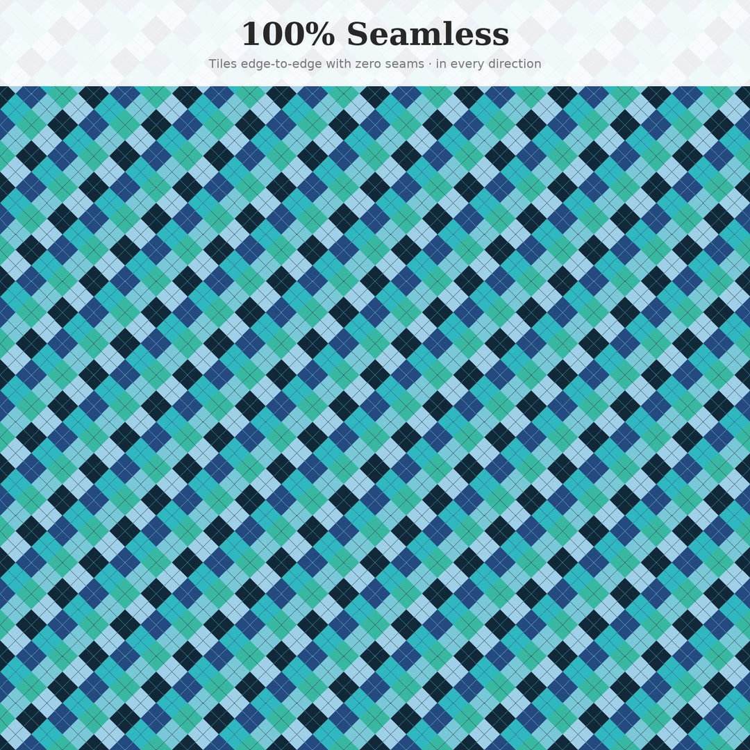 Glacier Argyle Seamless Pattern | Multi-Color Glacier Melt Argyle | .png .jpg .svg .pdf .pat | Digital Paper | Fabric & Surface Design