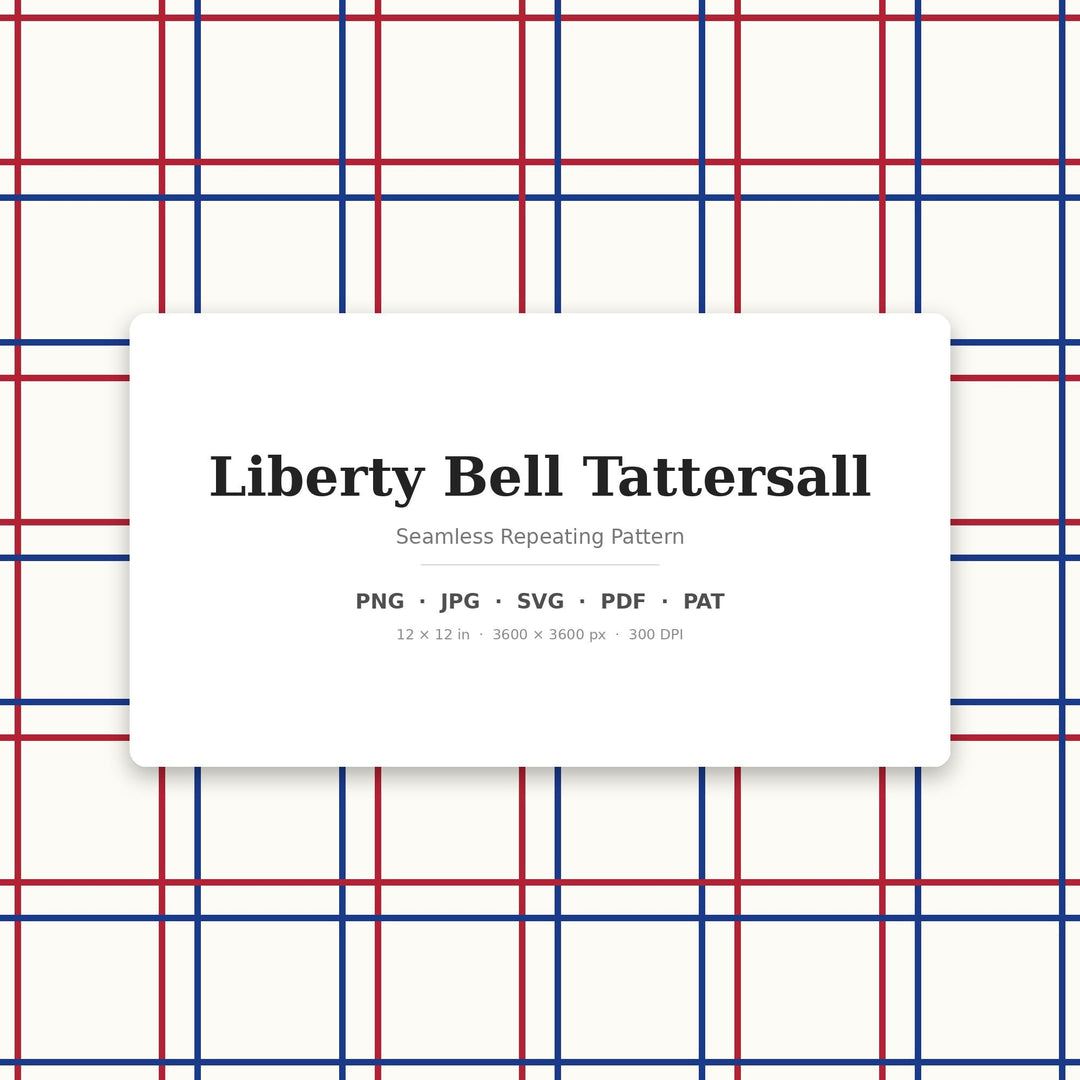 Liberty Bell Tattersall Seamless Pattern | Americana Digital Paper (png, jpg, svg, pdf, pat)