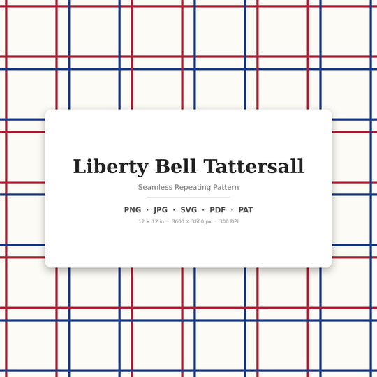 Liberty Bell Tattersall Seamless Pattern | Americana Digital Paper (png, jpg, svg, pdf, pat)