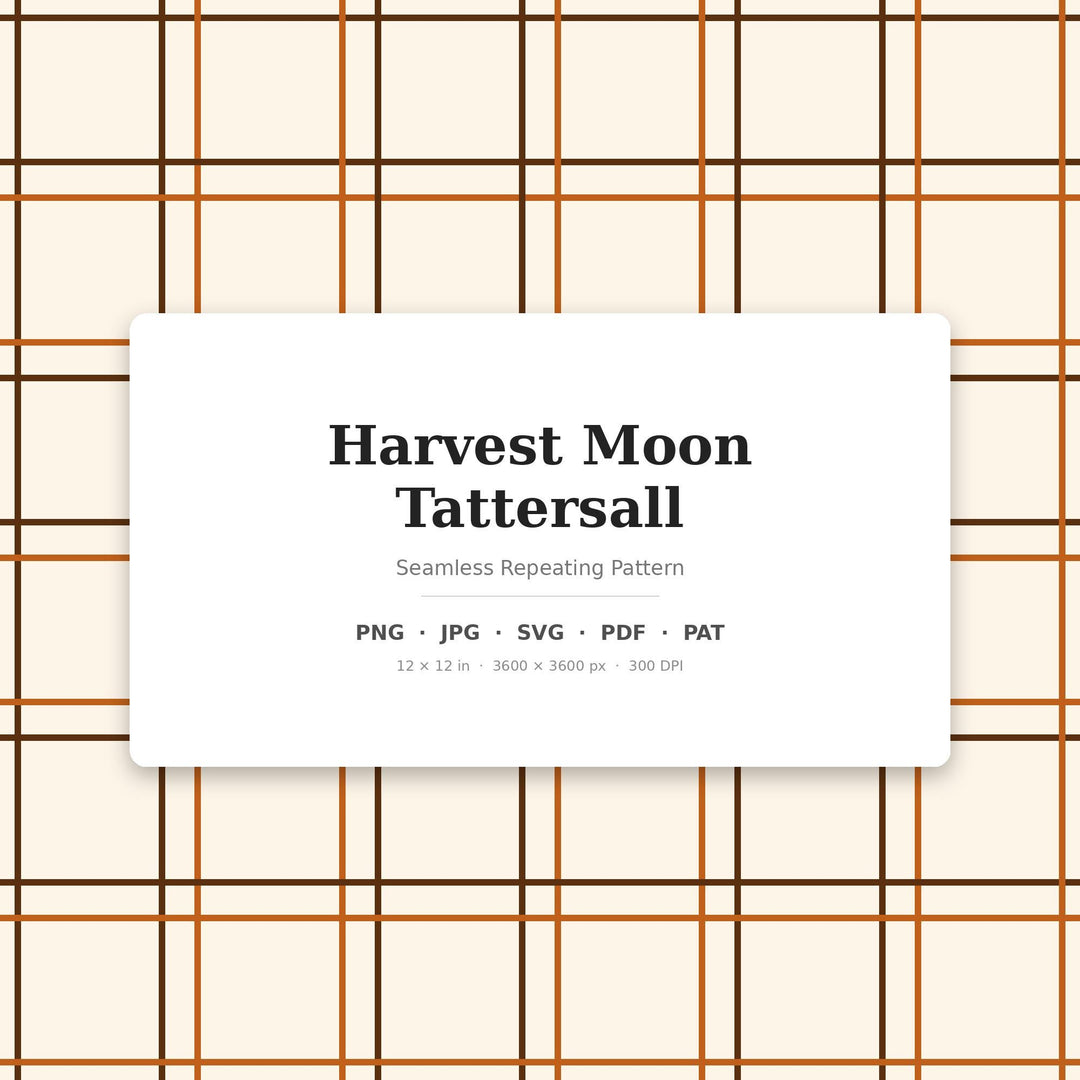 Harvest Moon Tattersall Seamless Pattern | Autumn Plaid Digital Paper (png, jpg, svg, pdf, pat)