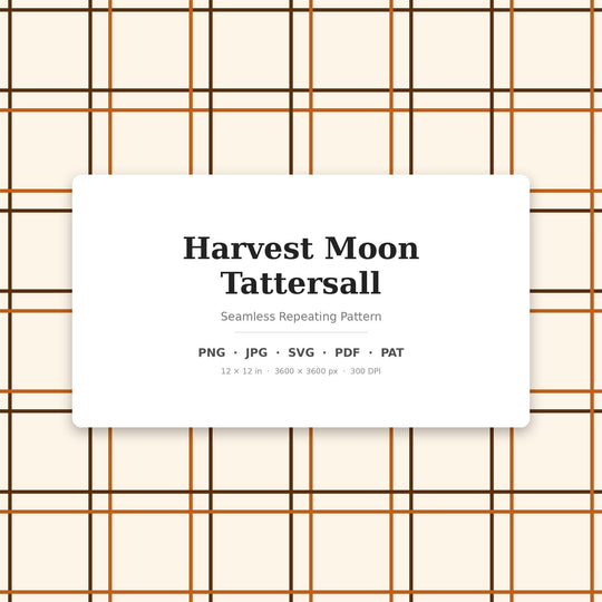 Harvest Moon Tattersall Seamless Pattern | Autumn Plaid Digital Paper (png, jpg, svg, pdf, pat)