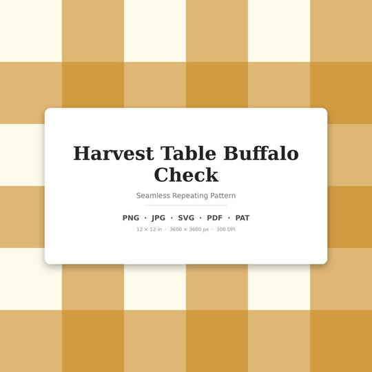 Harvest Buffalo Check Seamless Pattern | Harvest Table Buffalo Check | .png .jpg .svg .pdf .pat | Digital Paper | Fabric & Surface Design