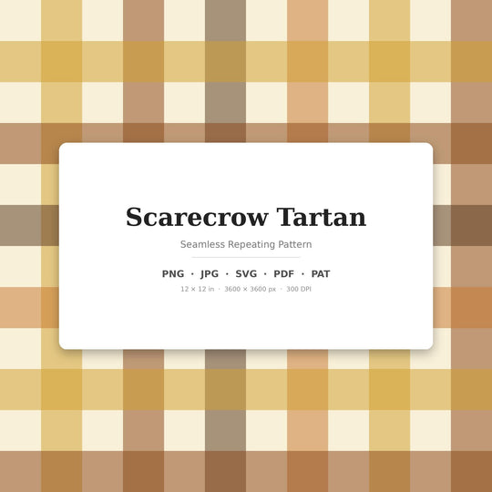 Scarecrow Tartan Seamless Pattern | Fall Autumn Digital Paper (png, jpg, svg, pdf, pat)
