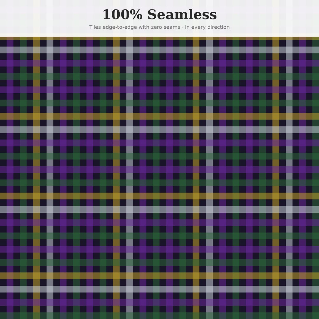 Midnight Coven Tartan Seamless Pattern | Halloween Witchy Fabric Design (Digital Download)