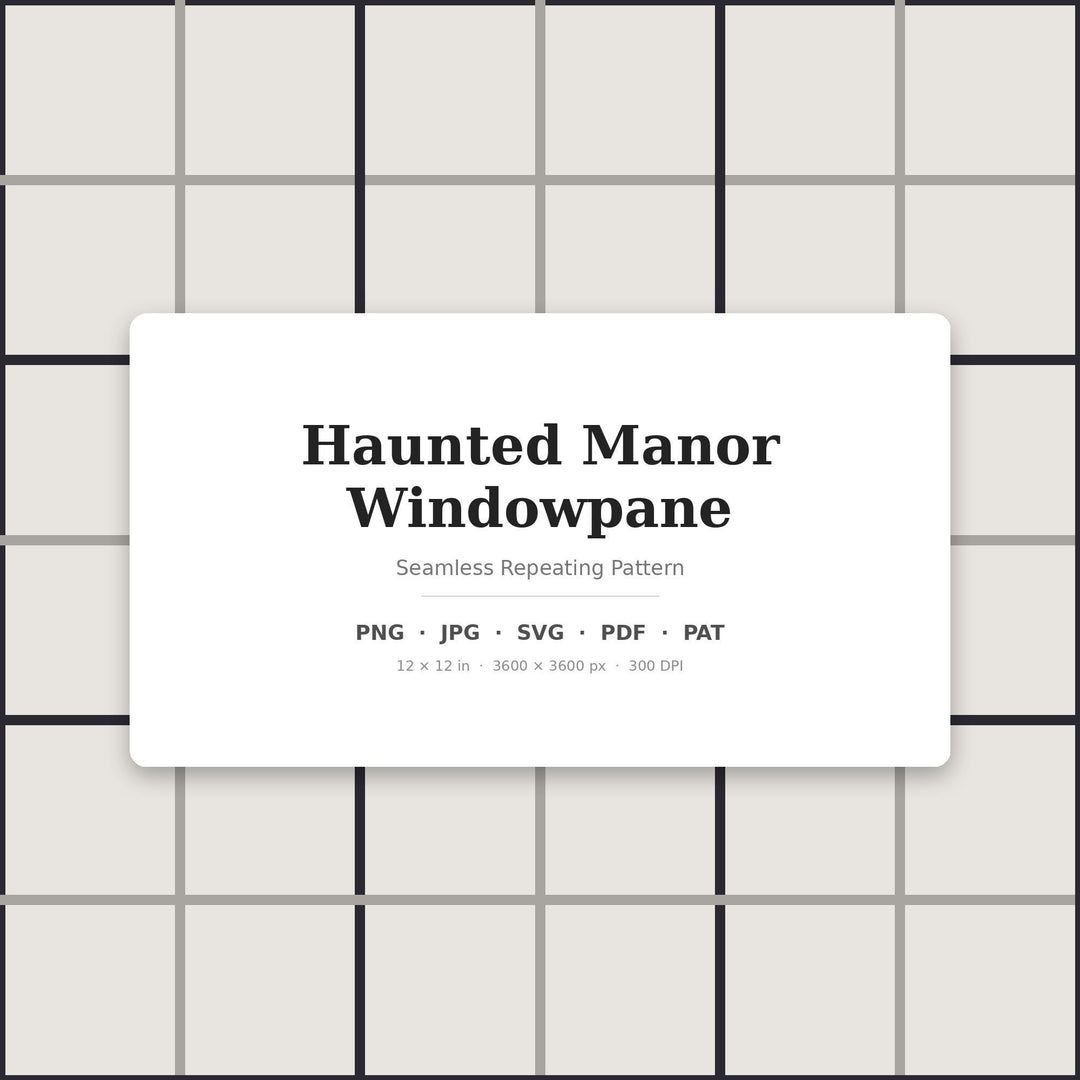 Haunted Windowpane Seamless Pattern | Multi-Color Haunted Manor Windowpane | .png .jpg .svg .pdf .pat | Digital Paper