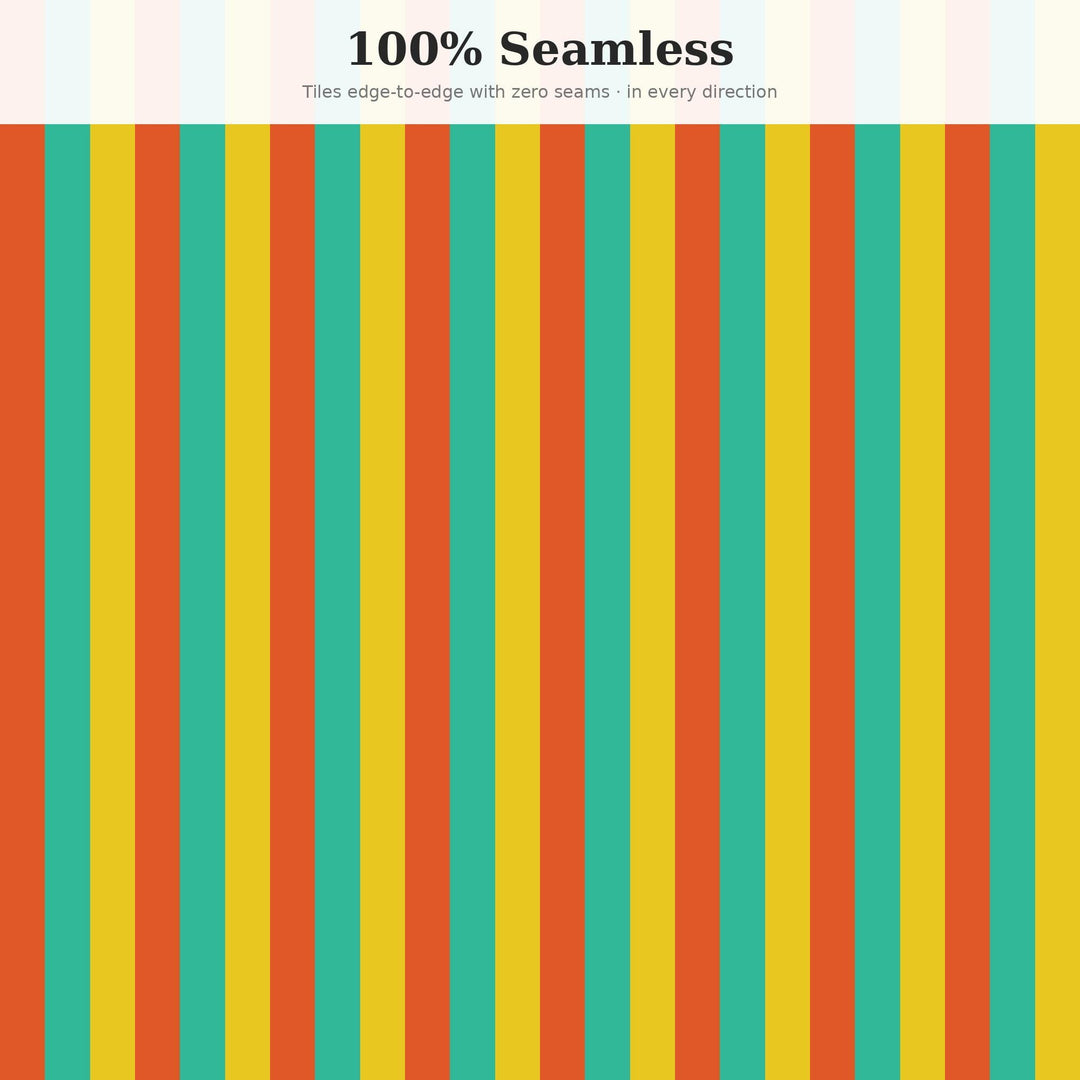 Calypso Awning Stripe Seamless Pattern | Multi-Color Tropical Digital Paper (svg, png, jpg, pdf, pat)
