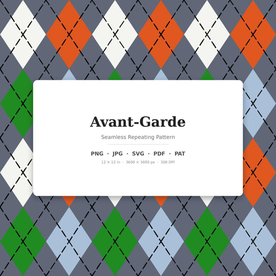 Avant-Garde Classic Argyle Seamless Pattern | Multi-Color Fabric Design (Digital Download)
