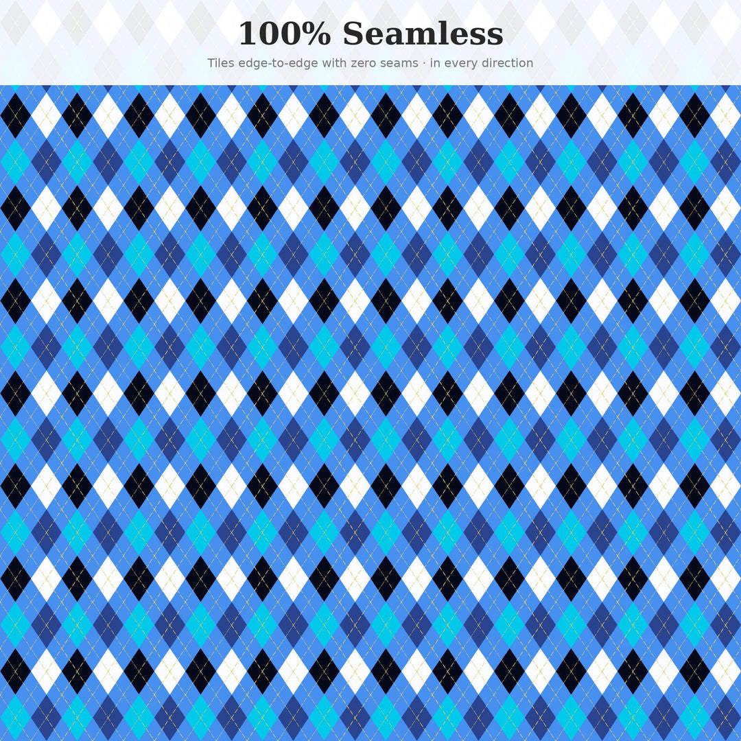 Blockchain Blue Argyle Seamless Pattern | Digital Download (png, jpg, svg, pdf, pat)