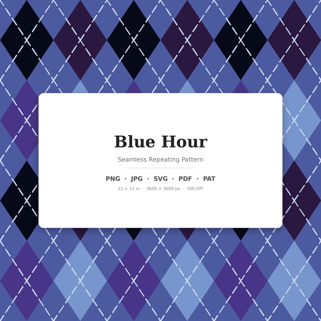 Blue Hour Classic Argyle Seamless Pattern | Digital Paper (Digital Download)