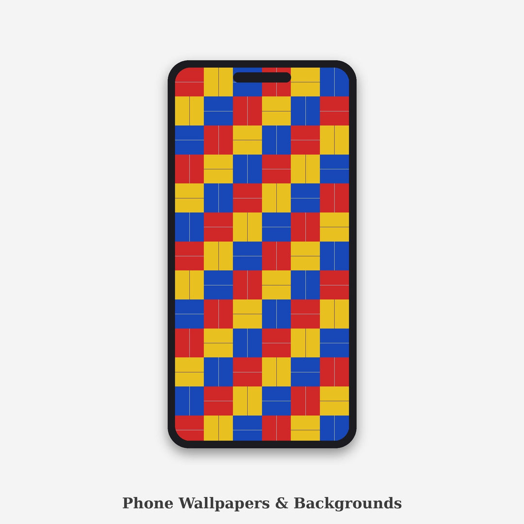 Bauhaus Basketweave Seamless Pattern | Red Yellow Blue Digital Paper (svg, png, jpg, pdf, pat)