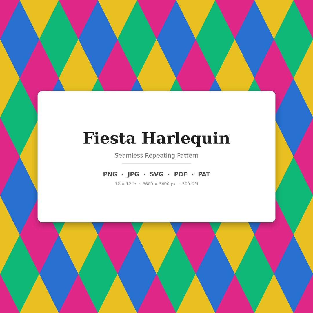 Fiesta Harlequin Seamless Pattern | Multi-Color Digital Paper (svg, png, jpg, pdf, pat)