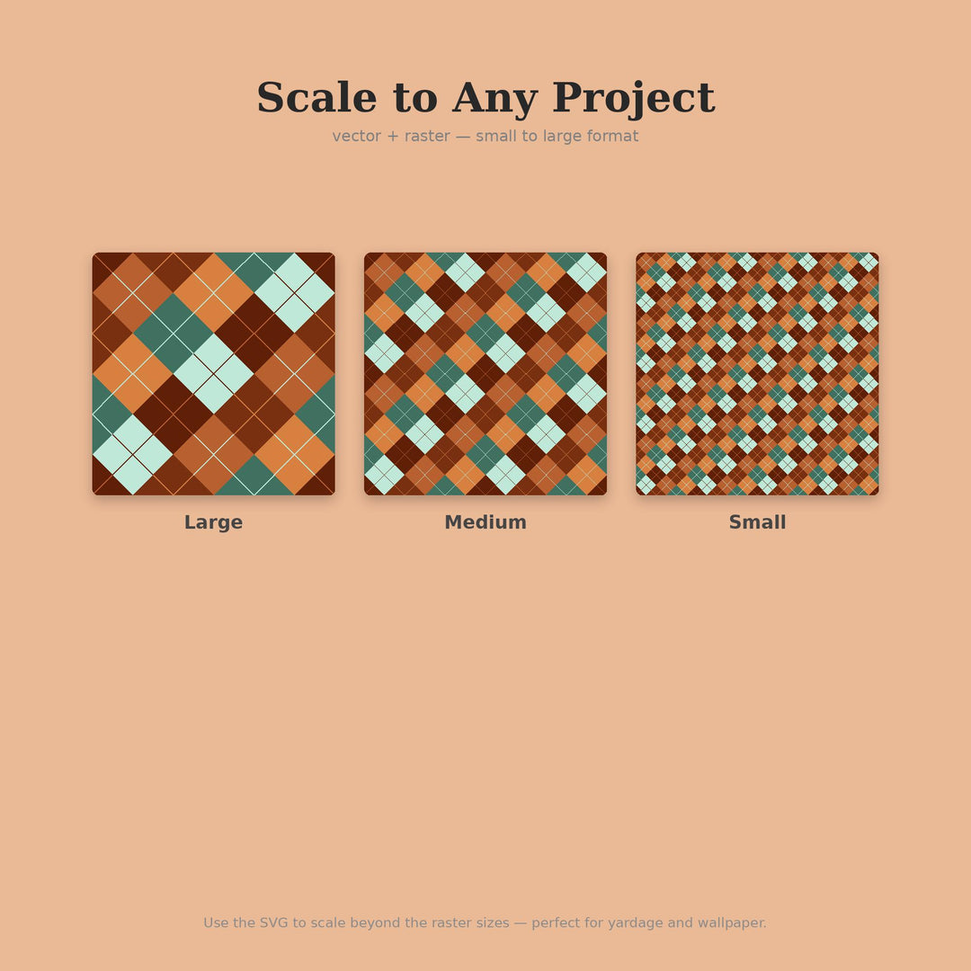 Copper Argyle Seamless Pattern | Multi-Color Copper Patina Argyle | .png .jpg .svg .pdf .pat | Digital Paper | Fabric & Surface Design