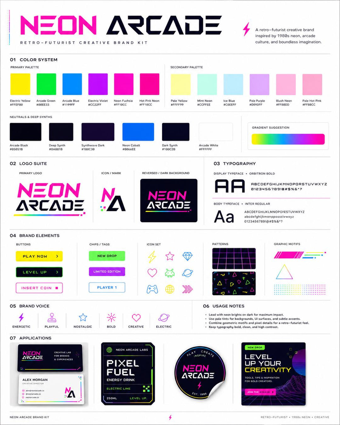 1980s Neon Color Palette | 30 Hex RGB CMYK Swatches (Digital Download)