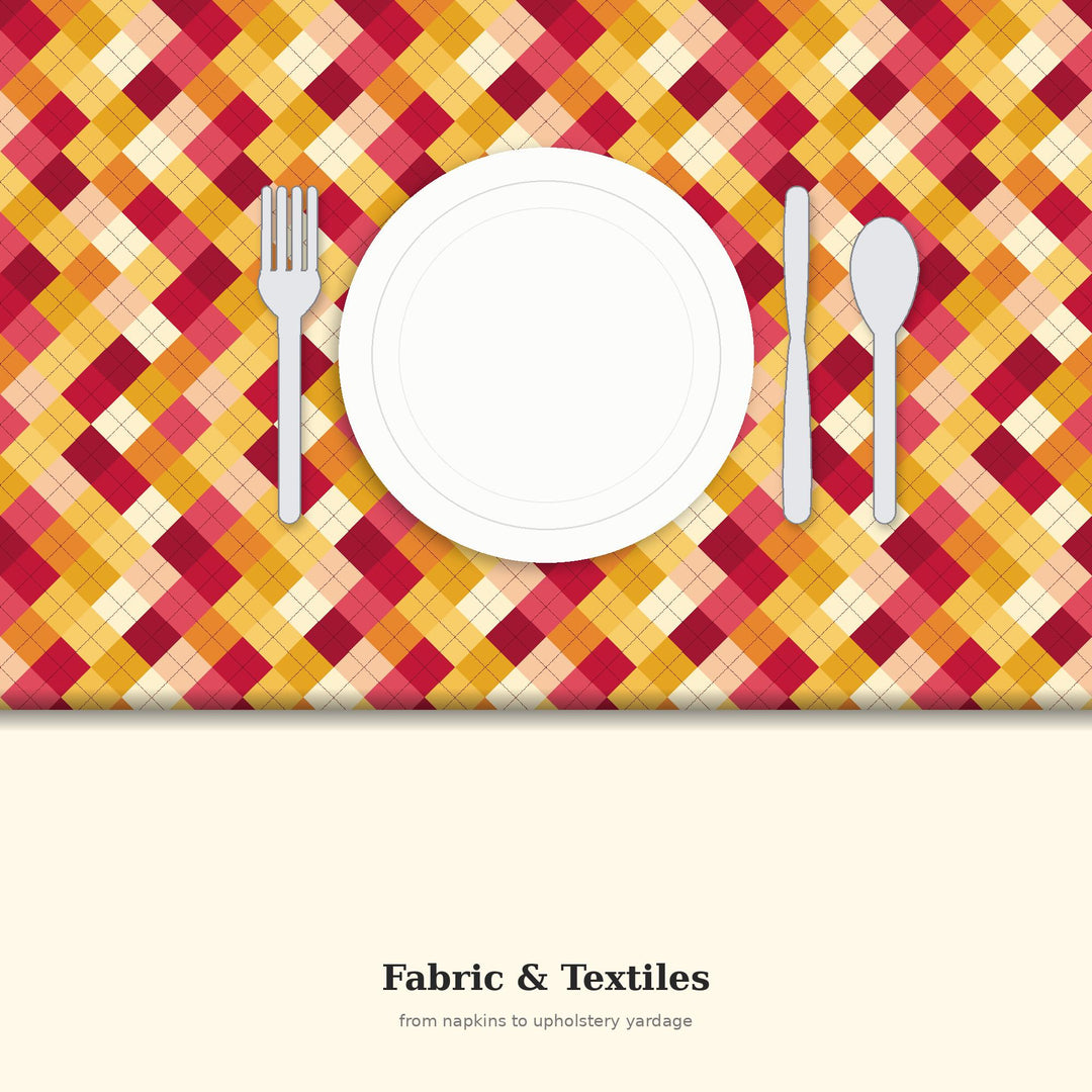 Cherry Red Butter Yellow Argyle Seamless Pattern | Digital Paper Download