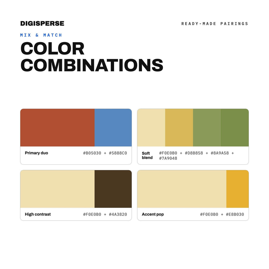 Golden Savanna Color Palette | 30 Colors | Hex RGB CMYK | Color Guide | Procreate Swatches + ASE | Digital Download