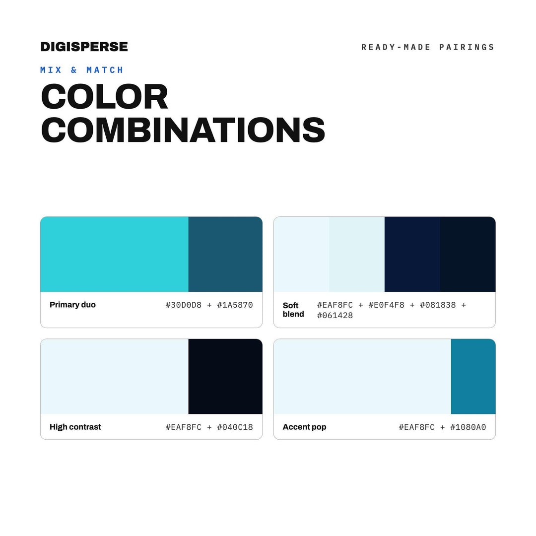 Iceberg Underside Color Palette | 30 Colors | Hex RGB CMYK | Color Guide | Procreate Swatches + ASE | Digital Download
