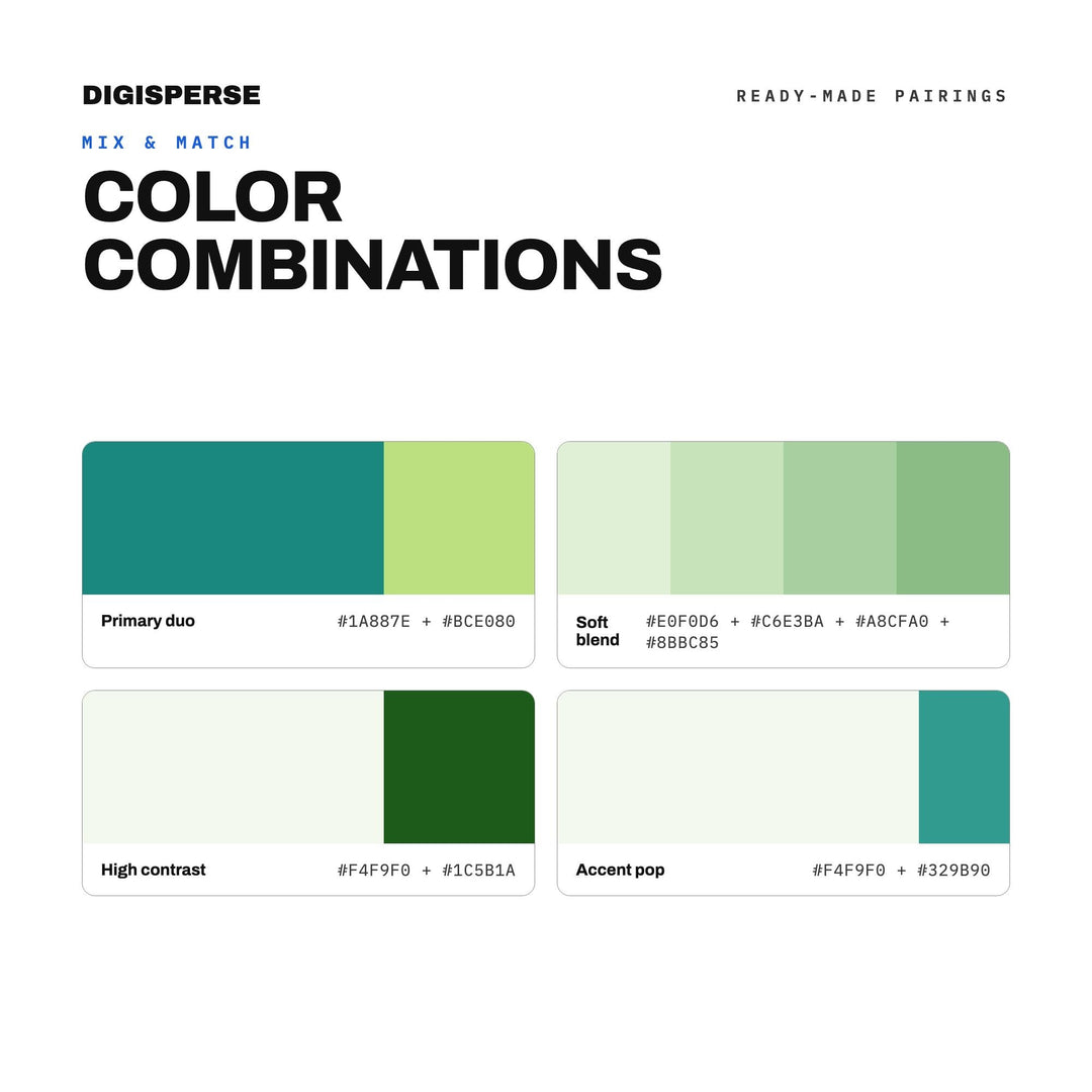 Lily Pad Color Palette | 30 Colors | Hex RGB CMYK | Color Guide | Procreate Swatches + ASE | Digital Download