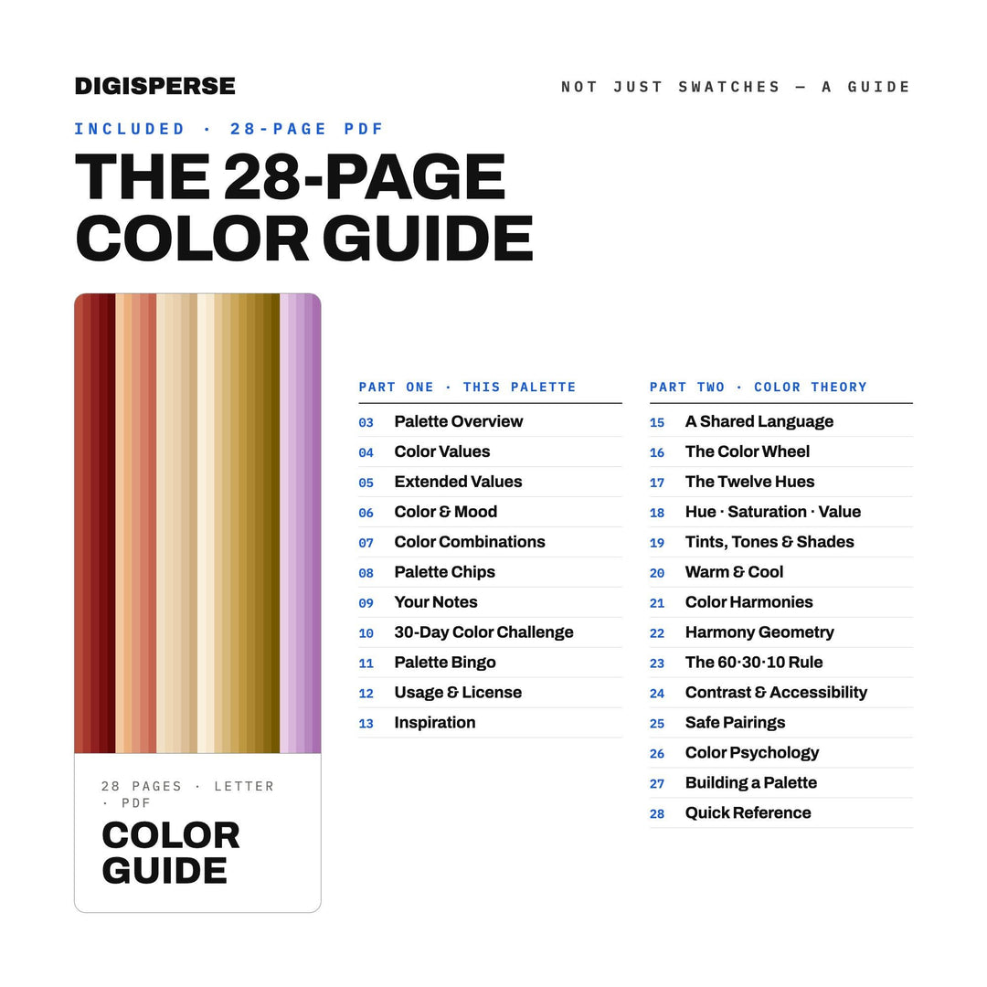 Painted Desert Color Palette | 30 Procreate Swatches, ASE, PDF Guide (Digital Download)