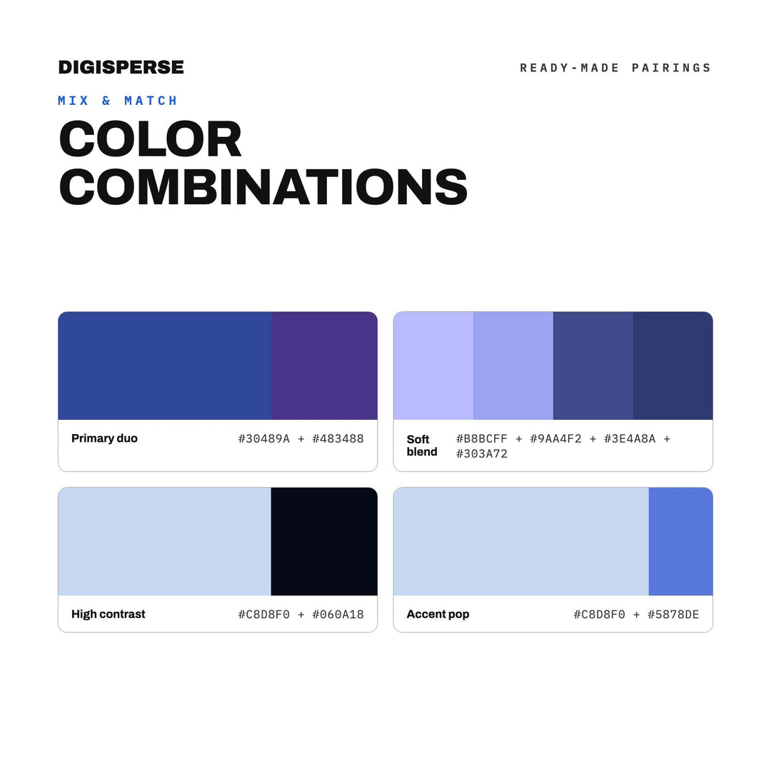 Blue Hour Color Palette | 30 Moody Dusk & Cobalt Tones (Digital Download)
