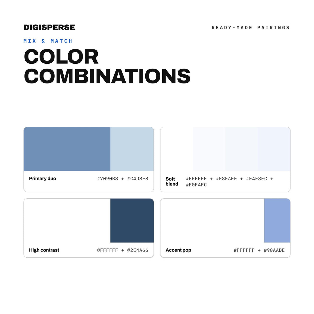 Blizzard Color Palette | 30 Colors | Hex RGB CMYK | Color Guide | Procreate Swatches + ASE | Digital Download