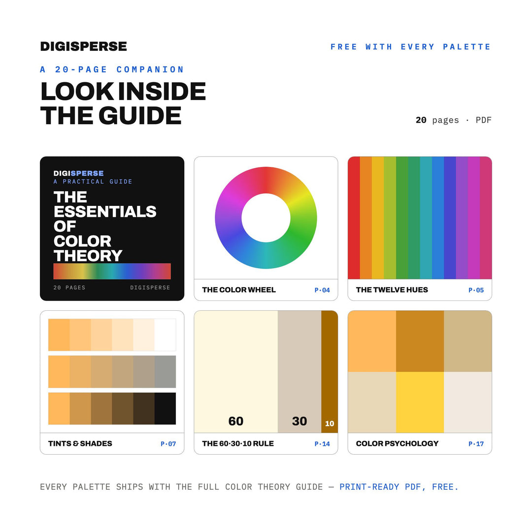 Gilded Horizon Color Palette | 30 Colors | Hex RGB CMYK | Color Guide | Procreate Swatches + ASE | Digital Download