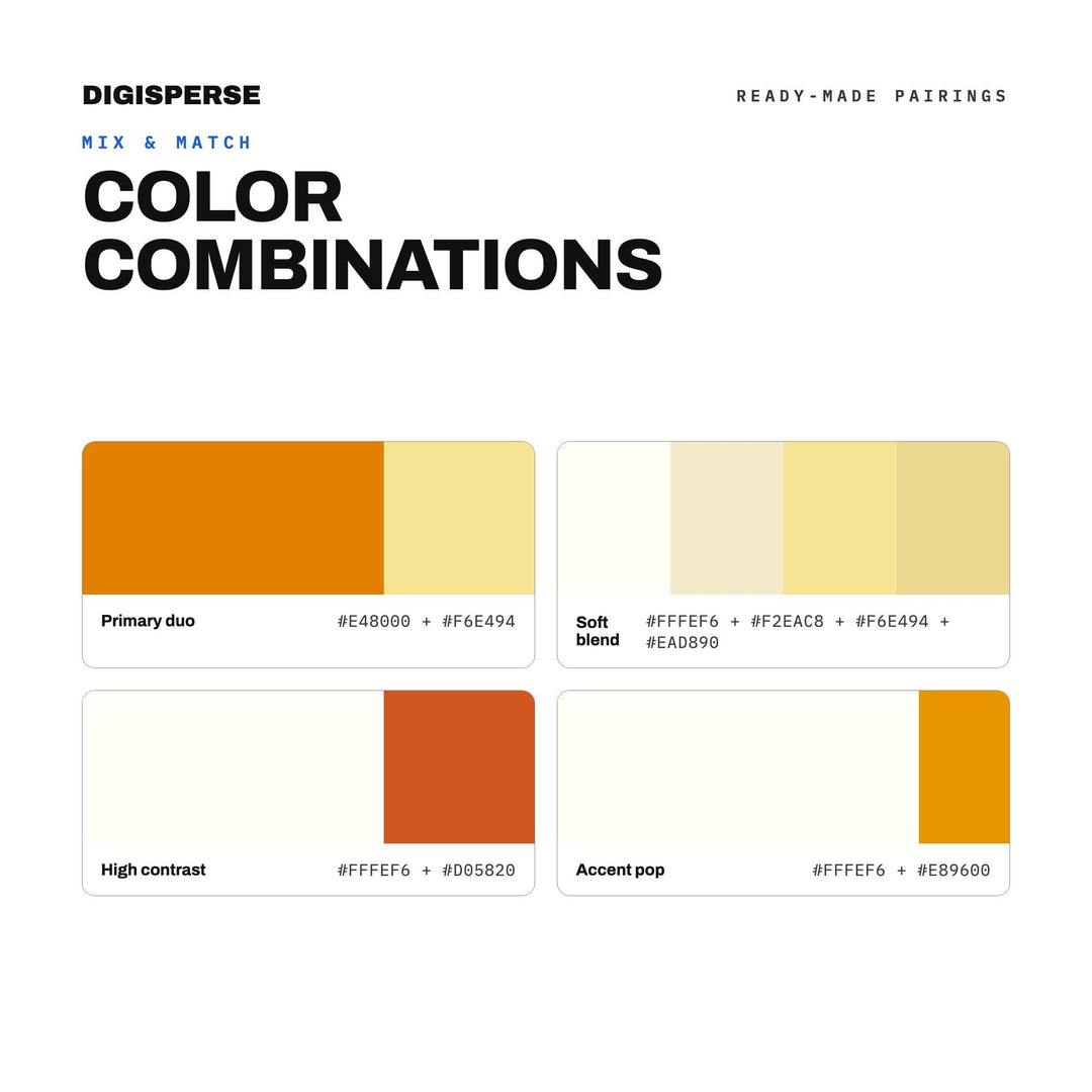 Midday Blaze Color Palette | 30 Procreate Swatches, HEX, RGB, CMYK (Digital Download)
