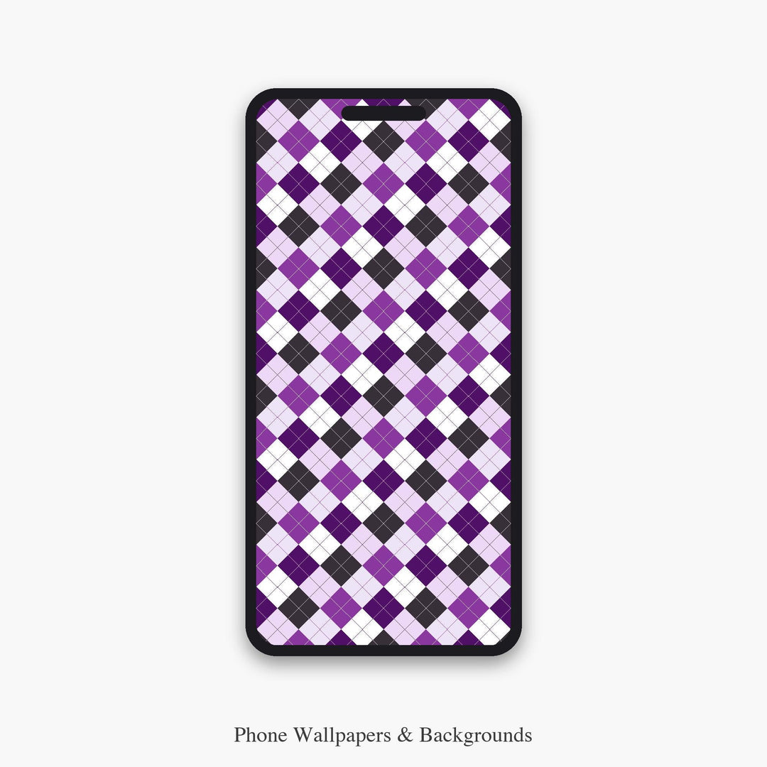 Amethyst Cave Argyle Digital Paper for Crystal Lover Crafts, Seamless Purple Geode Diamond Check for Fabric and Scrapbooking
