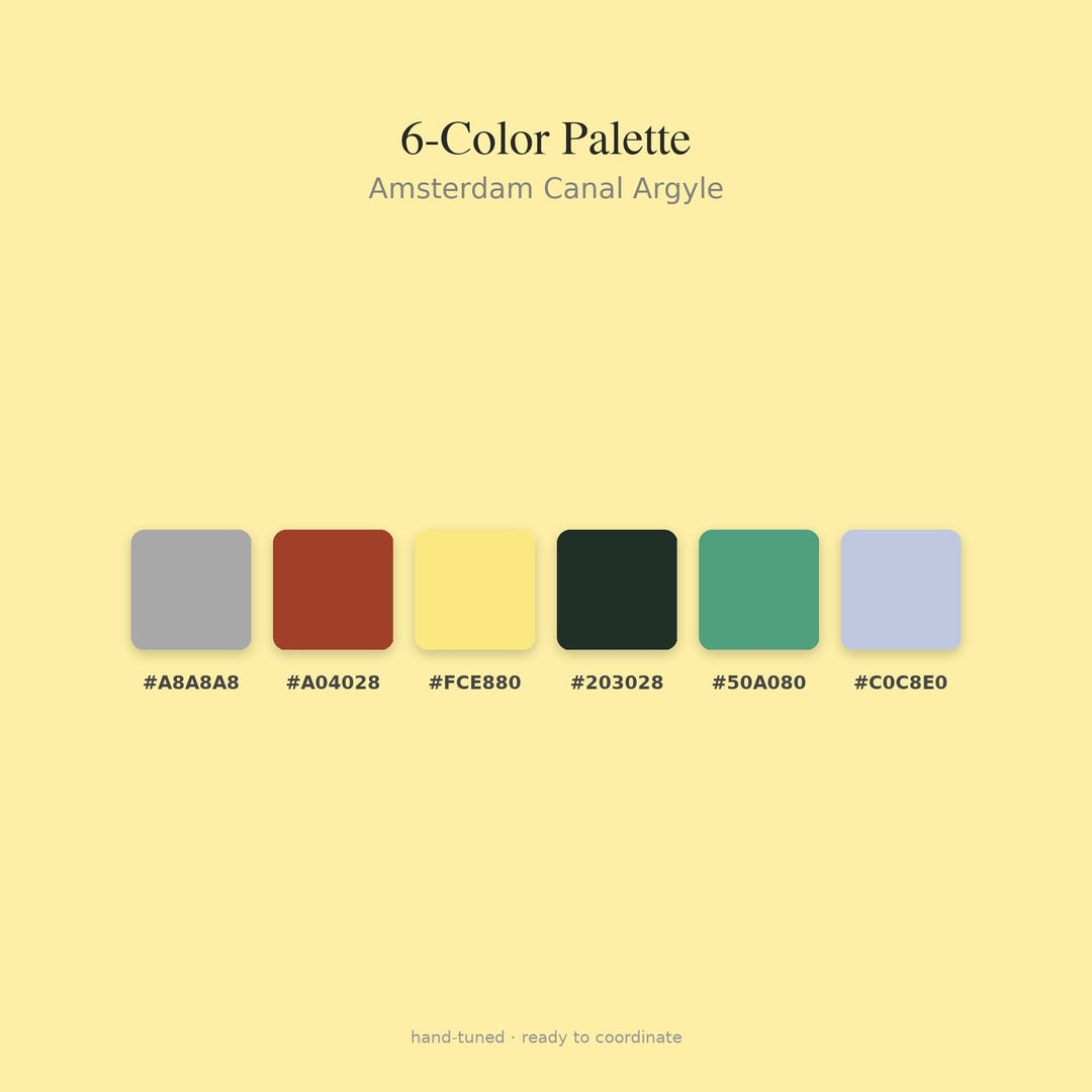 Amsterdam Canal Argyle Digital Paper for Dutch Craft Projects, Seamless Muted Diamond Check for Fabric Printing and Scrapbooking
