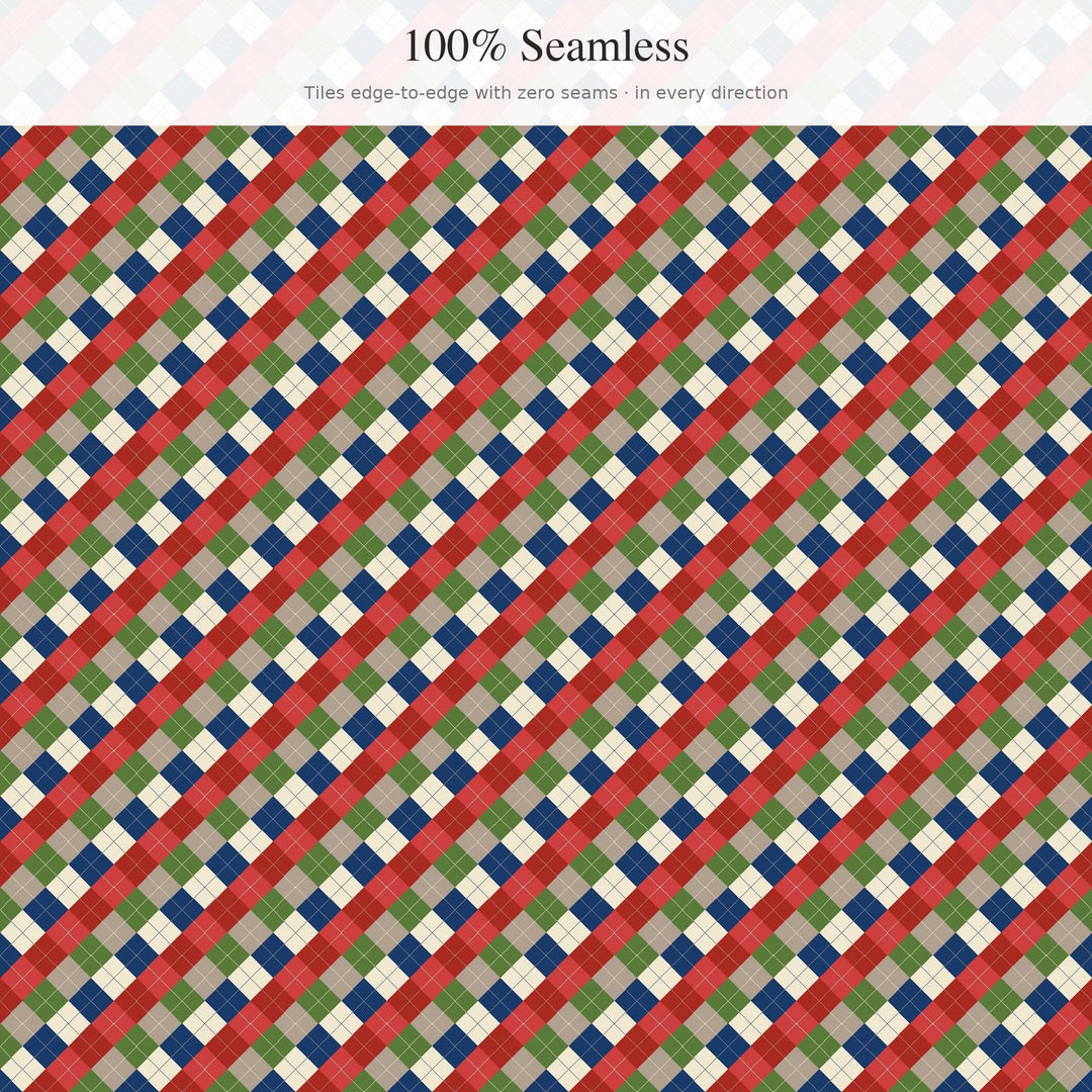 Ancient Rome Argyle Digital Paper for Historical Craft Projects, Seamless Marble Diamond Grid for Fabric and Scrapbooking