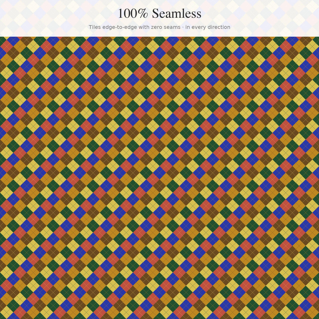 Apothecary Shelf Argyle Digital Paper for Vintage Craft Projects, Seamless Herbal Diamond Grid for Fabric Printing and Scrapbooking