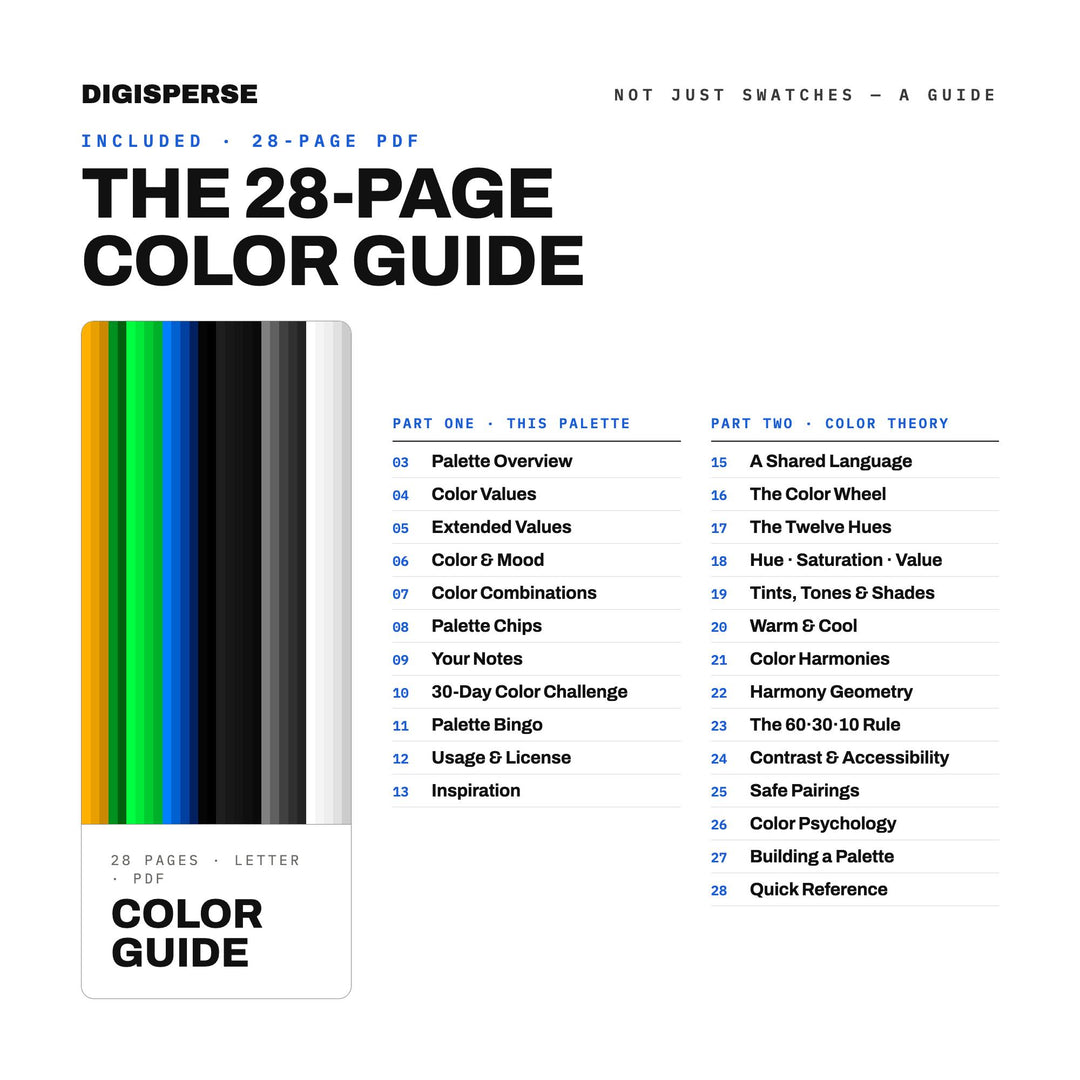 Binary Code Color Palette | 30 Tech Colors, Procreate, ASE (Digital Download)