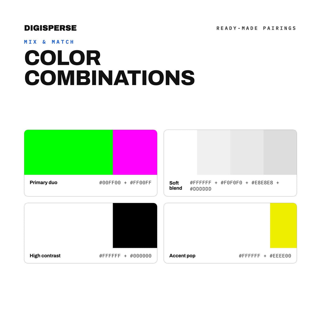 Digital Glitch Color Palette | 30 Colors | Hex RGB CMYK | Color Guide | Procreate Swatches + ASE | Digital Download