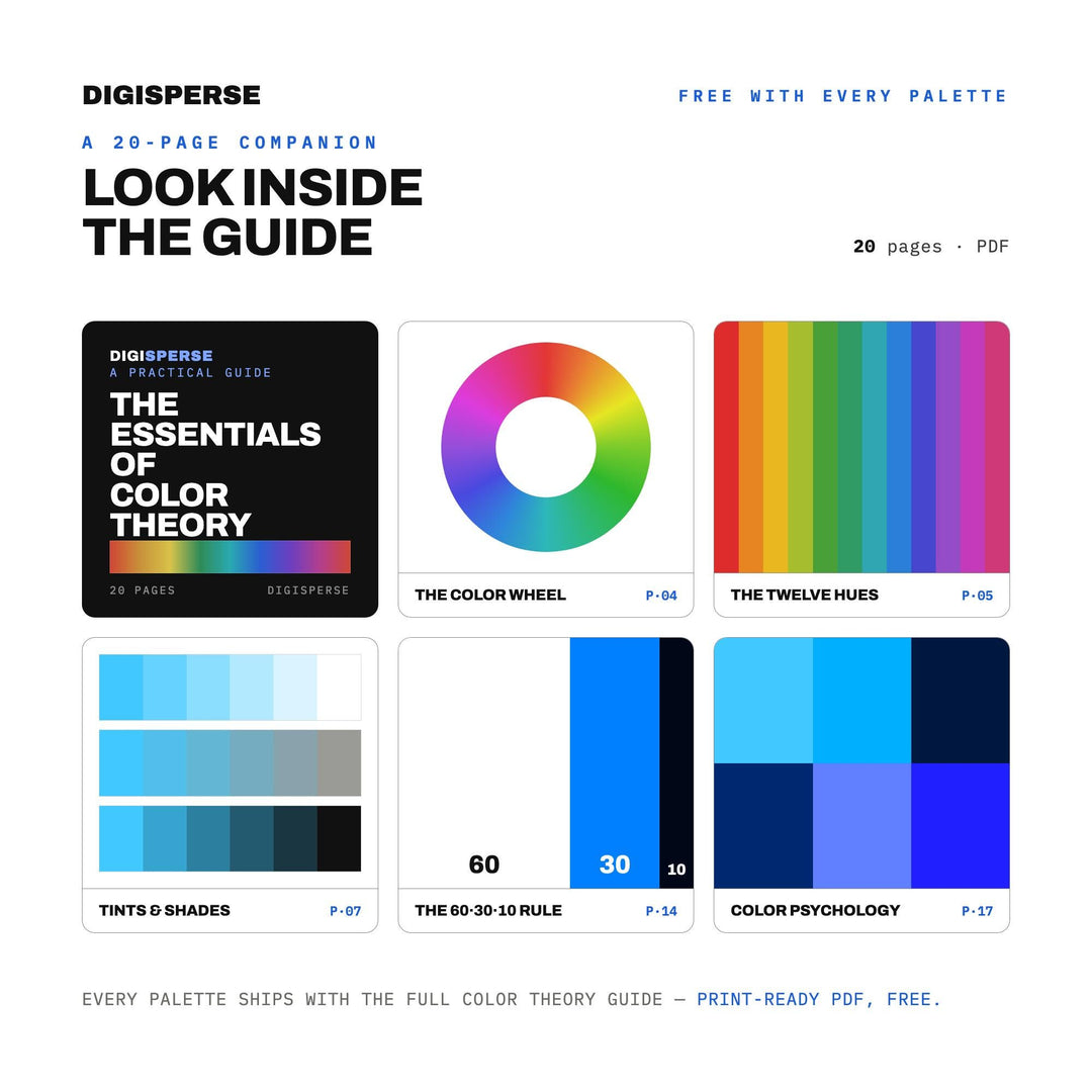 Electric Blue Color Palette | 30 Colors | Hex RGB CMYK | Color Guide | Procreate Swatches + ASE | Digital Download