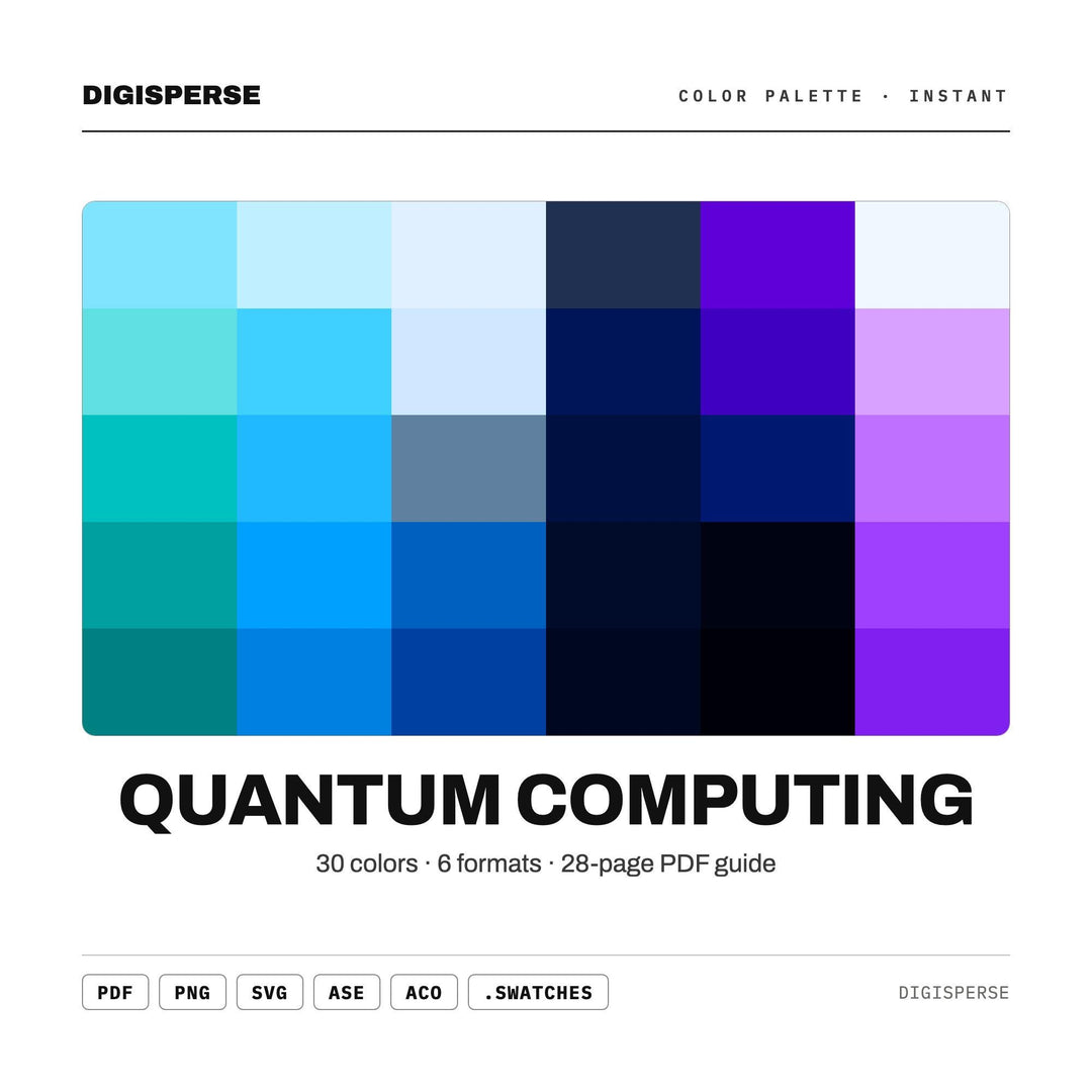 Quantum Computing Color Palette | 30 Hex RGB CMYK Colors (Digital Download)