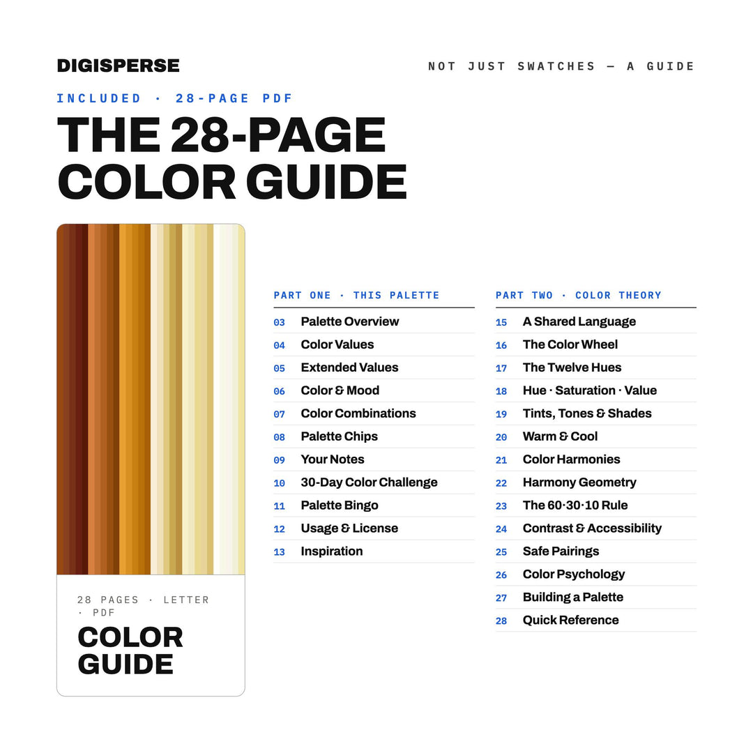 Caramelized Onion Color Palette | 30 Hex RGB CMYK Swatches (Digital Download)