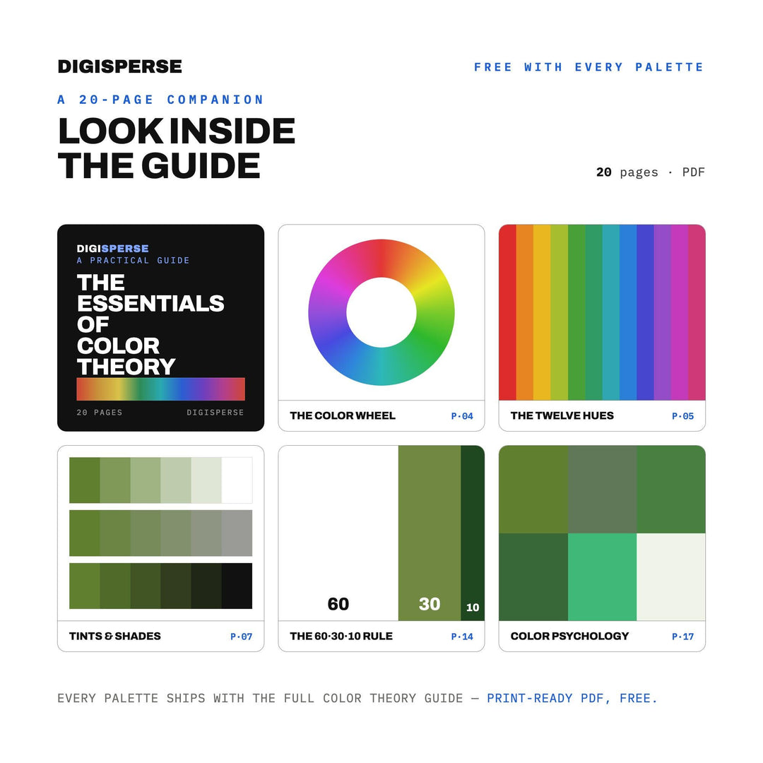 Fresh Herb Color Palette | 30 Procreate Swatches, ASE, PDF Guide (Digital Download)
