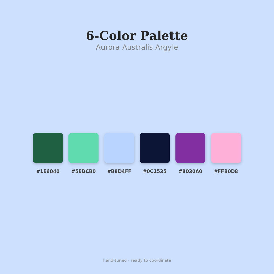 Aurora Australis Argyle Seamless Pattern | Multi-Color Digital Paper (Digital Download)