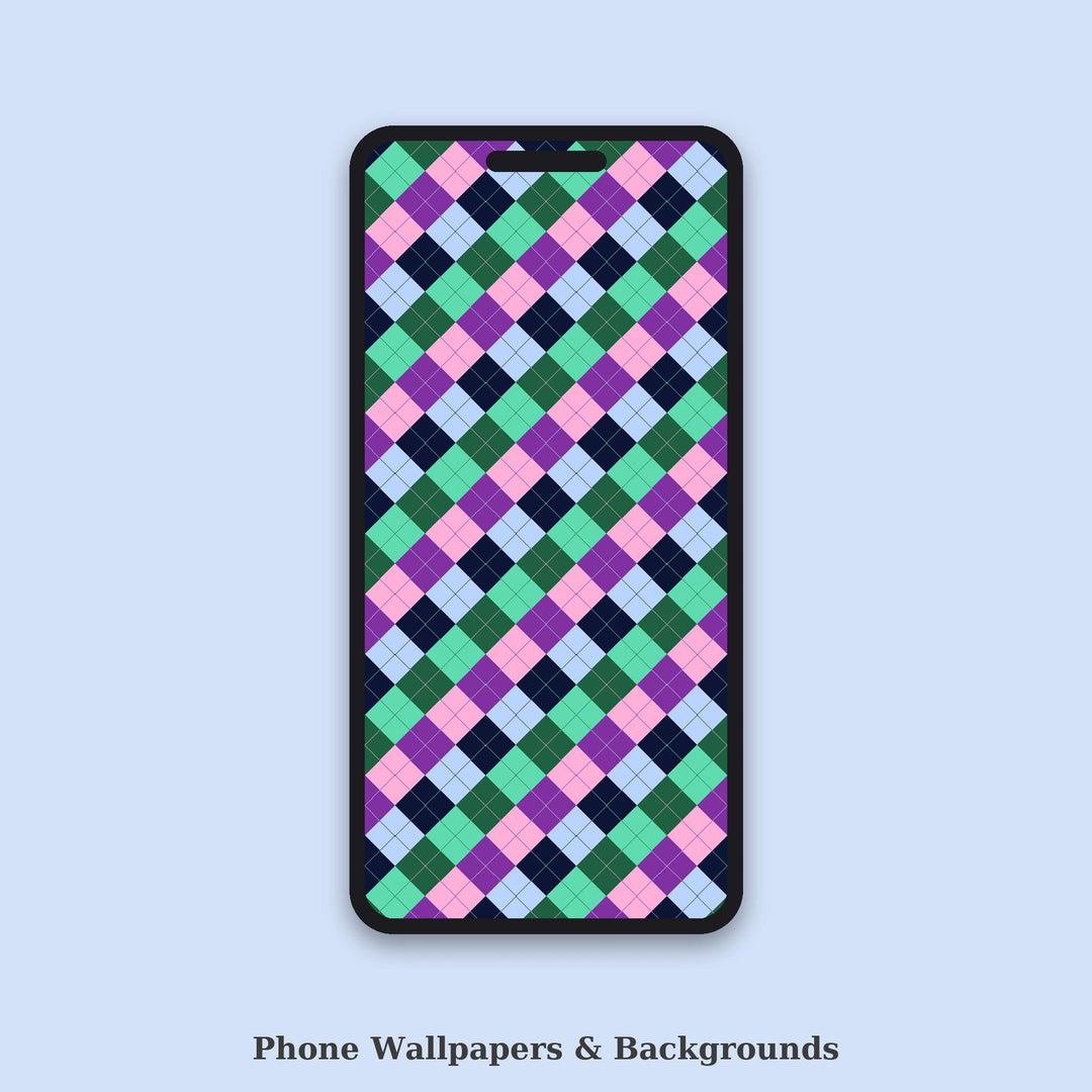 Aurora Australis Argyle Seamless Pattern | Multi-Color Digital Paper (Digital Download)