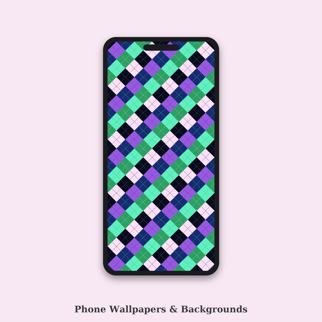 Aurora Borealis Argyle Seamless Pattern | Multi-Color Digital Paper (Digital Download)