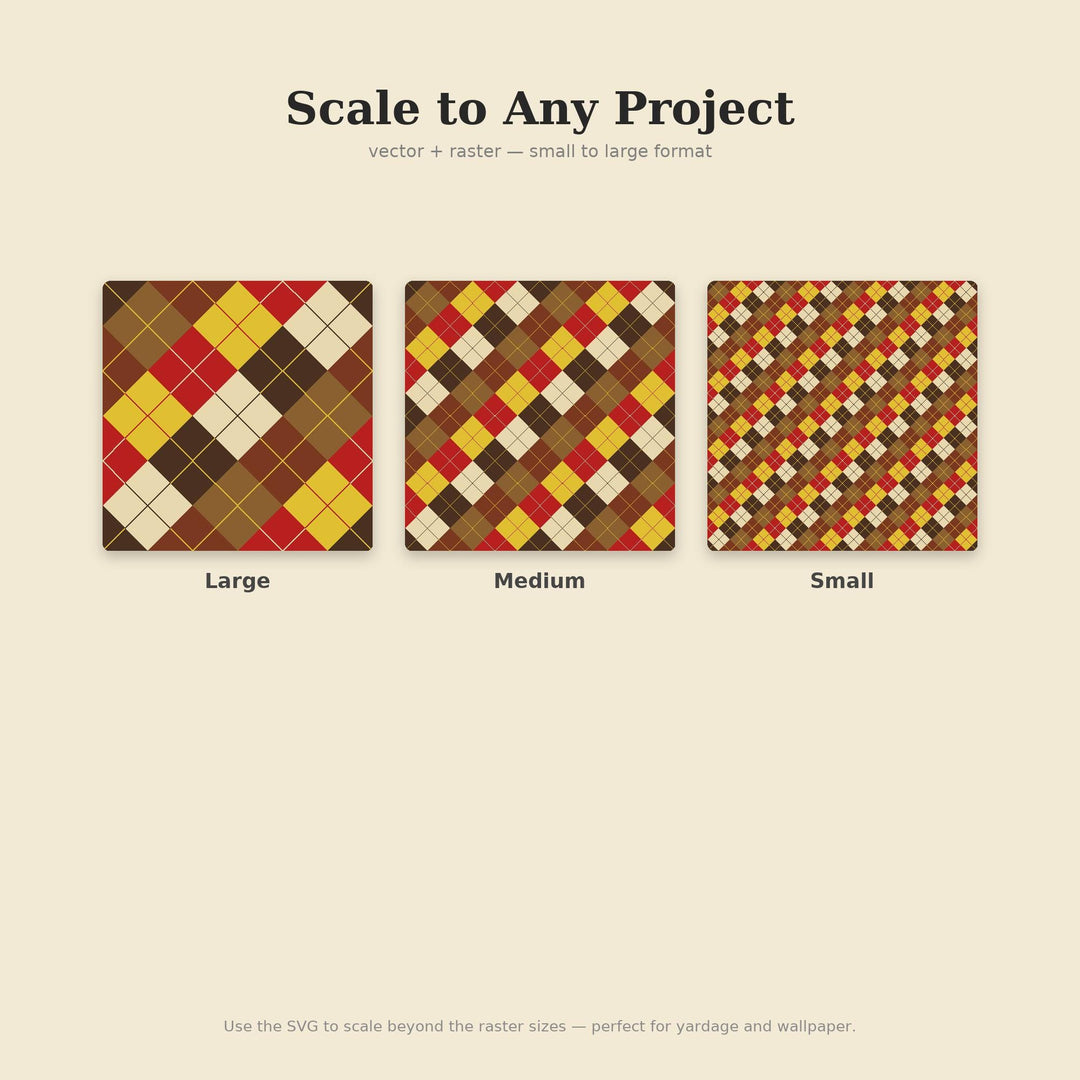 Autumn Harvest Argyle Seamless Pattern | Digital Paper, Fabric Design (Digital Download)