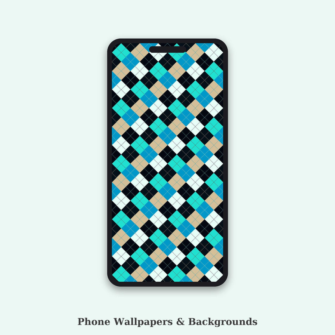 Bioluminescent Bay Argyle Digital Paper for Ocean Craft Projects, Seamless Glowing Diamond Grid for Fabric and Scrapbooking